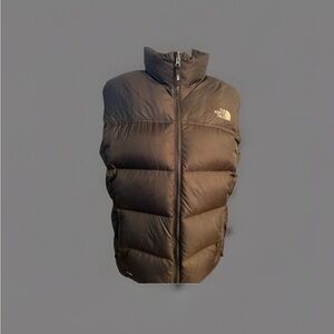 North Face Half Vest Women’s XL Winter Jacket 700 Down Puffer Black Quilted Coat